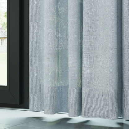 Light Blue Shimmering Plain Sheer Curtain