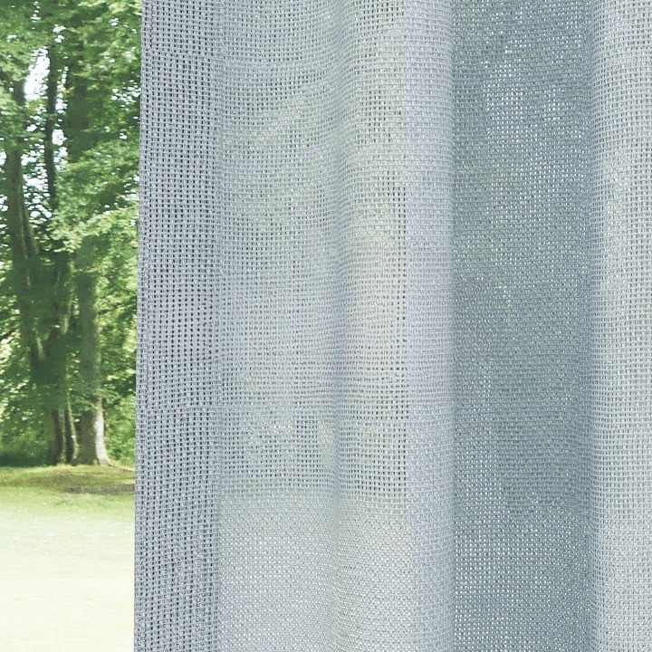 Light Blue Shimmering Plain Sheer Curtain