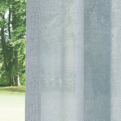 Light Blue Shimmering Plain Sheer Curtain