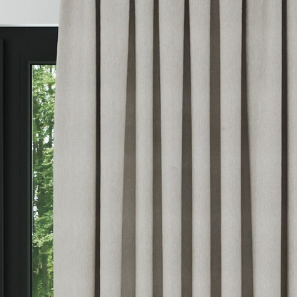 Light Stone Crosshatch Linen Drapes