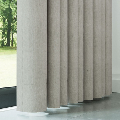 Light Stone Crosshatch Linen Drapes