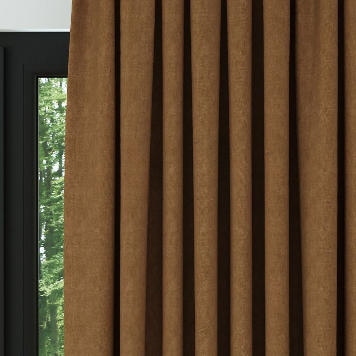 Apricot Textured Linen Drapes