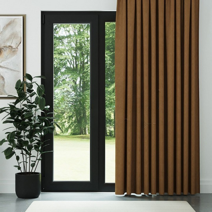 Apricot Textured Linen Drapes