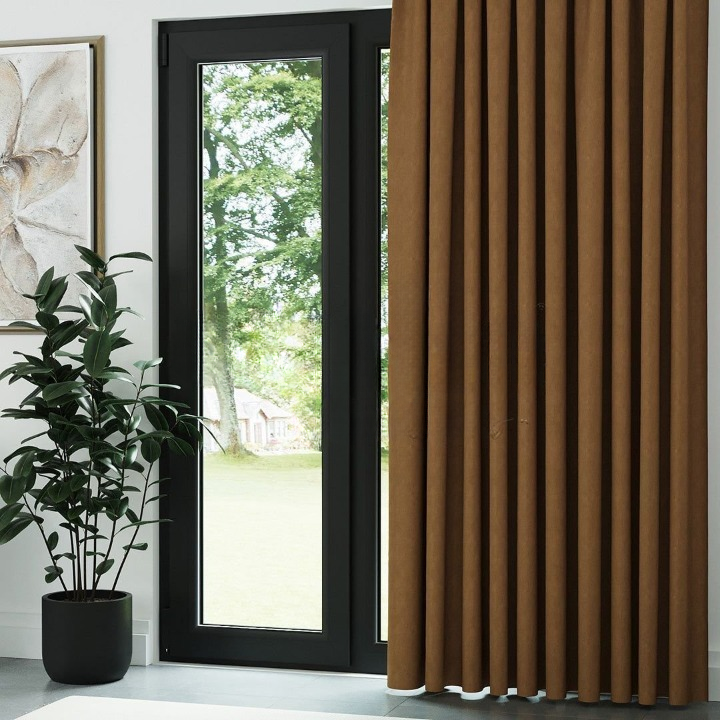 Apricot Textured Linen Drapes