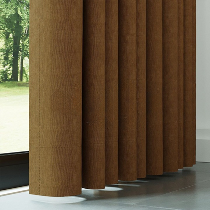 Apricot Textured Linen Drapes