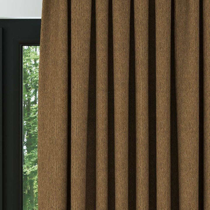 Apricot Crosshatch Linen Drapes