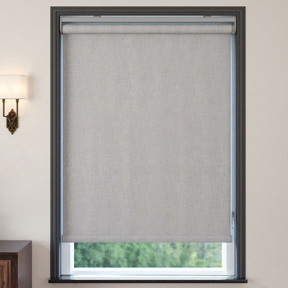 Light Mink Linen Textured Blackout Roller Blinds