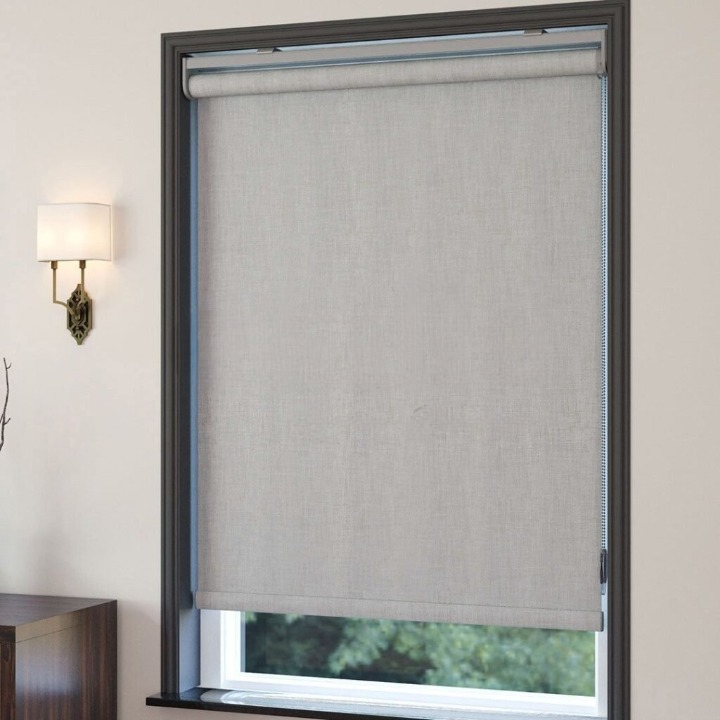 Light Mink Linen Textured Blackout Roller Blinds