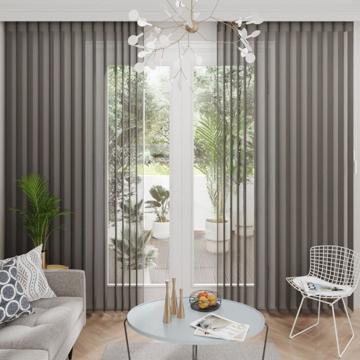 Alley Light Brown Vertical Sheer Blind