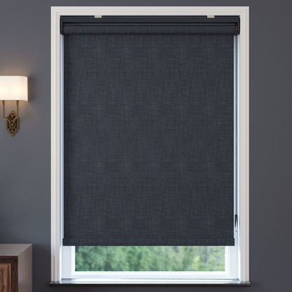 Anthracite Linen Textured Blackout Roller Blinds