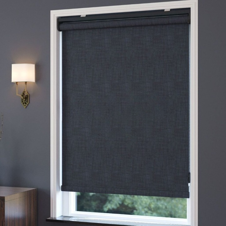 Anthracite Linen Textured Blackout Roller Blinds