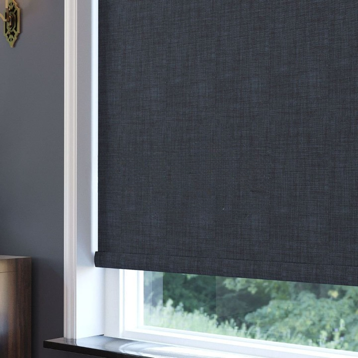 Anthracite Linen Textured Blackout Roller Blinds