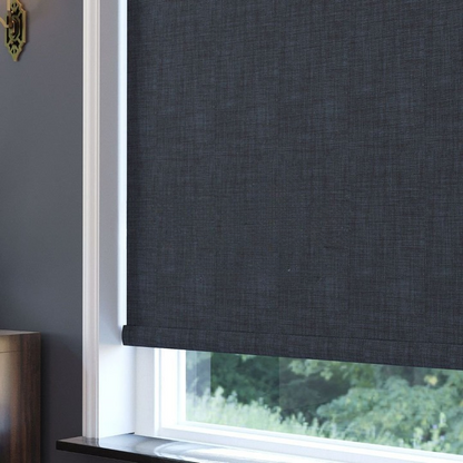 Anthracite Linen Textured Blackout Roller Blinds