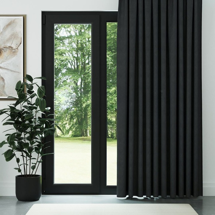 Anthracite Grey Textured Linen Drapes