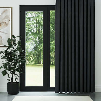 Anthracite Grey Textured Linen Drapes