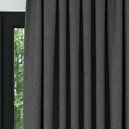 Anthracite Grey Crosshatch Linen Drapes