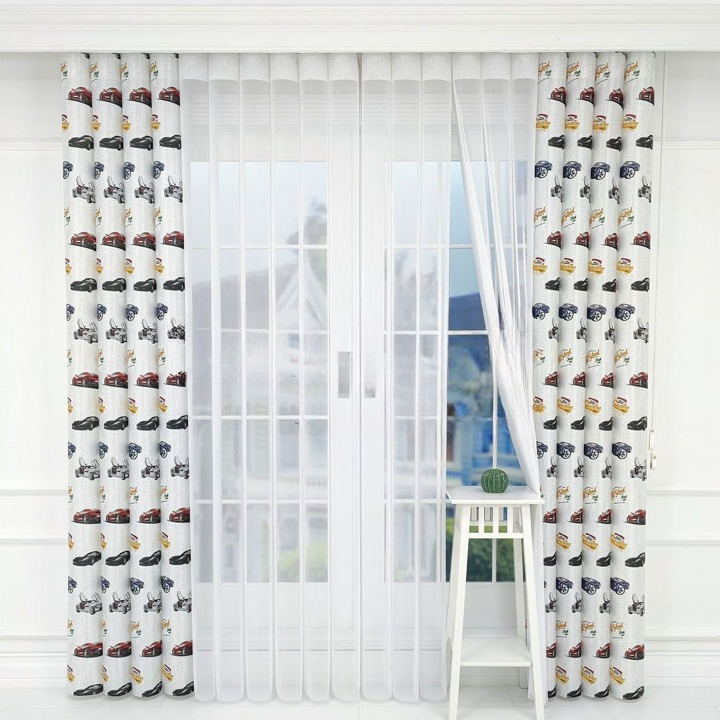 Car Themed Kids Room Vertical Sheer Blind