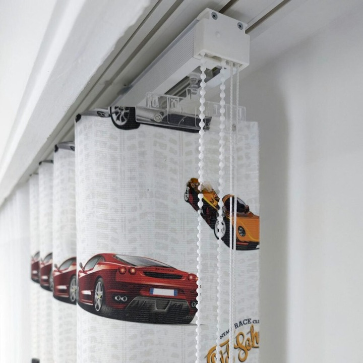 Car Themed Kids Room Vertical Sheer Blind