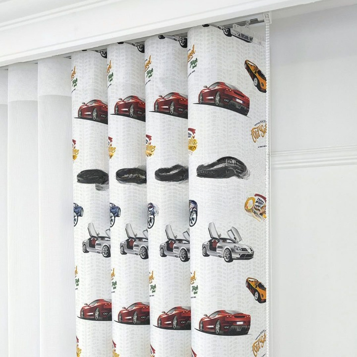 Car Themed Kids Room Vertical Sheer Blind