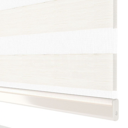 Off White Plain Zebra Roller Blind