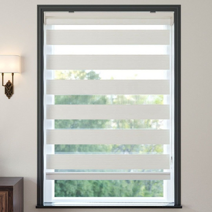 Off White Plain Zebra Roller Blind