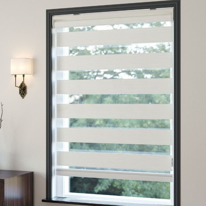 Off White Plain Zebra Roller Blind