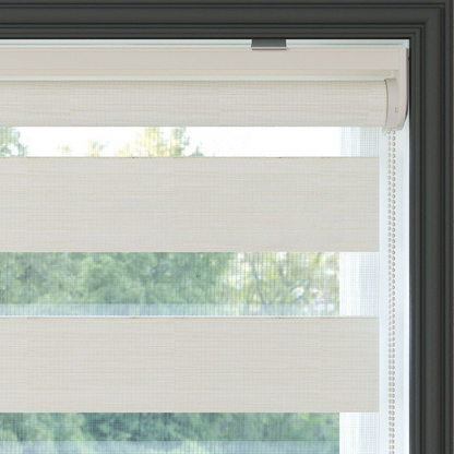 Off White Plain Zebra Roller Blind