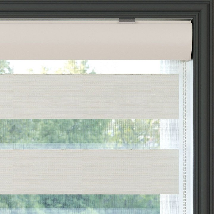 Off White Plain Zebra Roller Blind