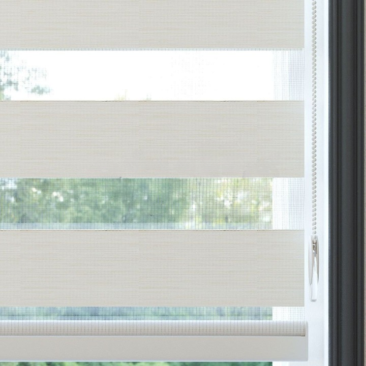 Off White Plain Zebra Roller Blind