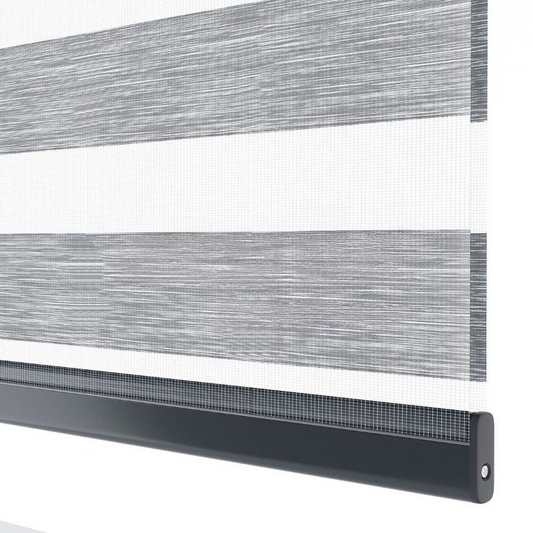Grey Plain Zebra Roller Blind