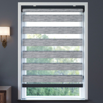 Grey Plain Zebra Roller Blind