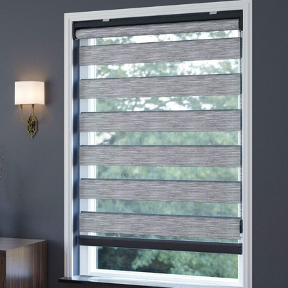Grey Plain Zebra Roller Blind