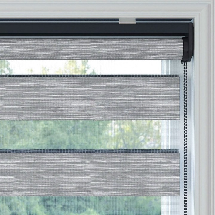 Grey Plain Zebra Roller Blind