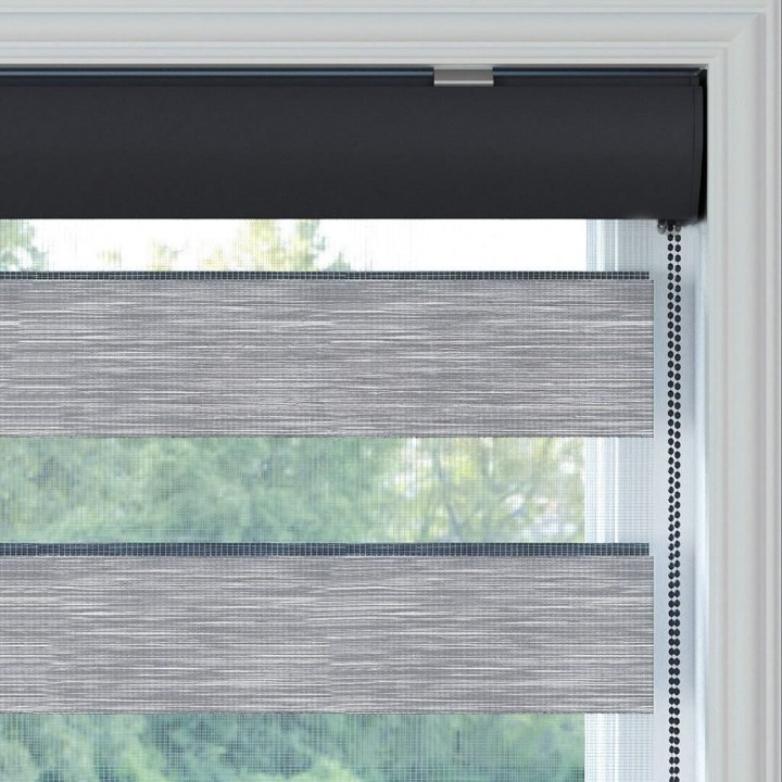 Grey Plain Zebra Roller Blind
