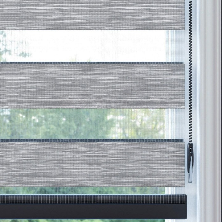Grey Plain Zebra Roller Blind