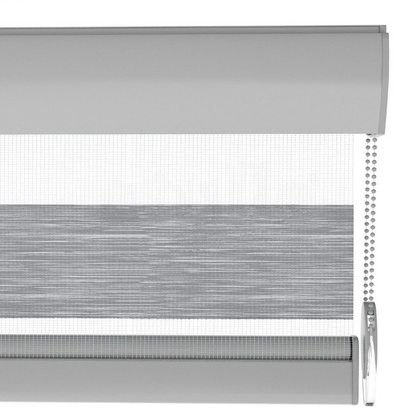 Grey Plain Zebra Roller Blind