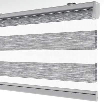Grey Plain Zebra Roller Blind