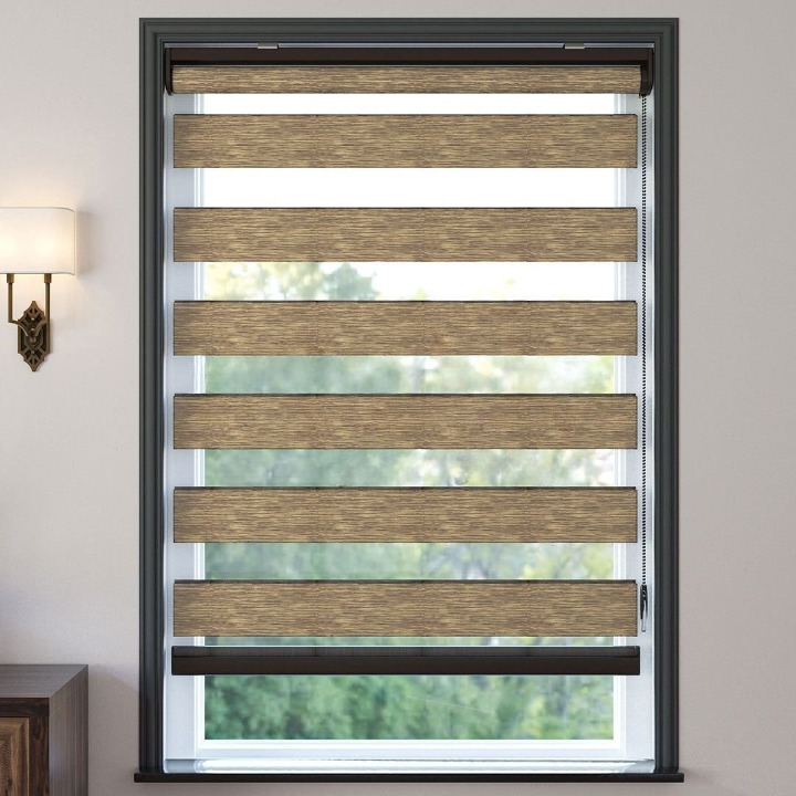 Brown Plain Zebra Roller Blind
