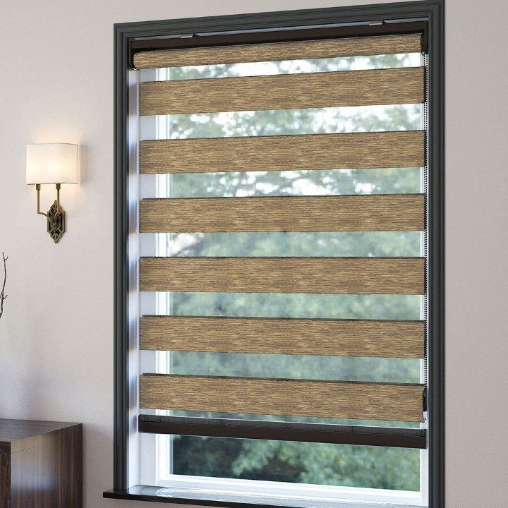 Brown Plain Zebra Roller Blind