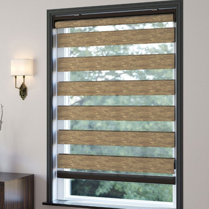 Brown Plain Zebra Roller Blind