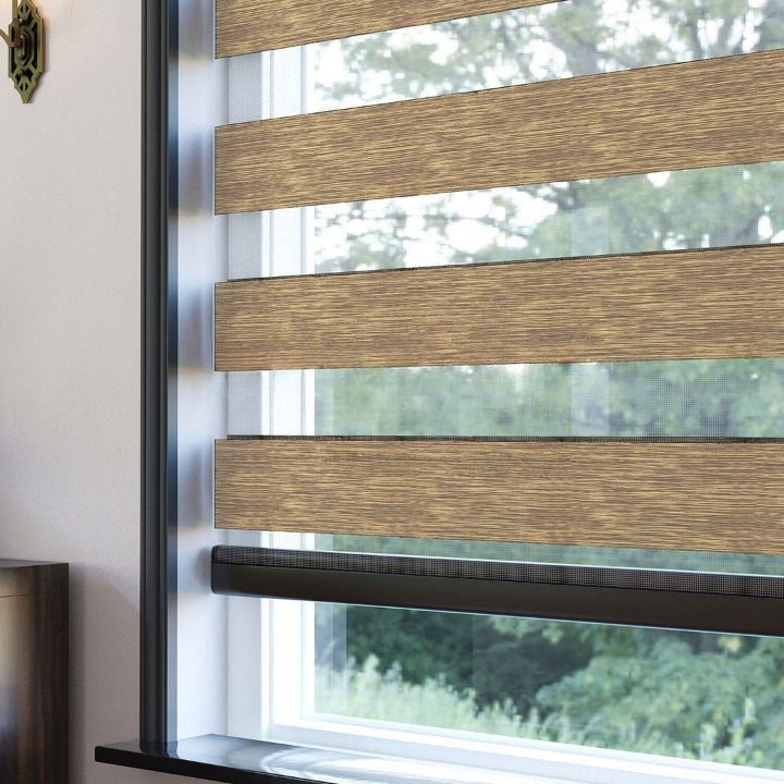 Brown Plain Zebra Roller Blind