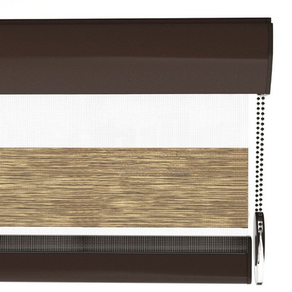 Brown Plain Zebra Roller Blind