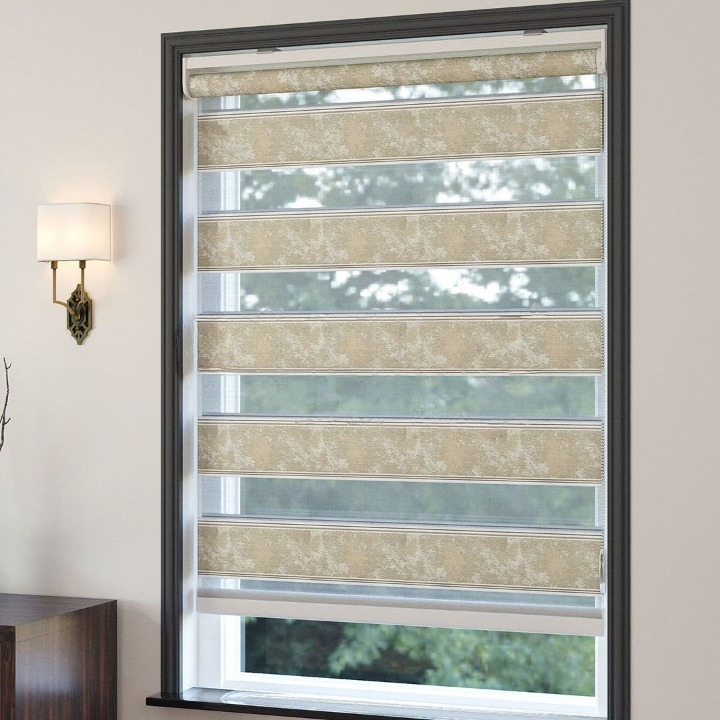 Gold Plain Zebra Roller Blind