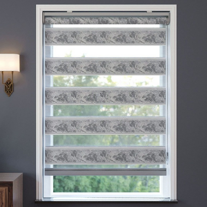 Grey Plain Zebra Roller Blind