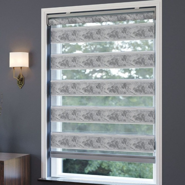 Grey Plain Zebra Roller Blind