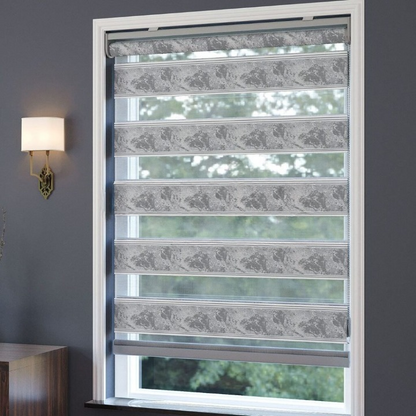 Grey Plain Zebra Roller Blind