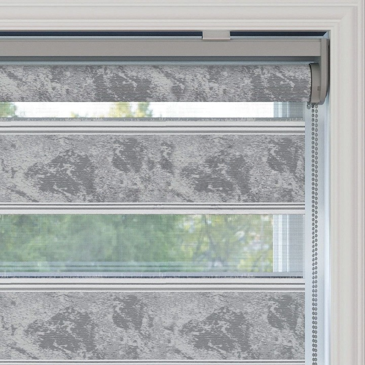 Grey Plain Zebra Roller Blind