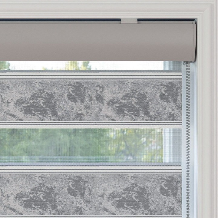 Grey Plain Zebra Roller Blind