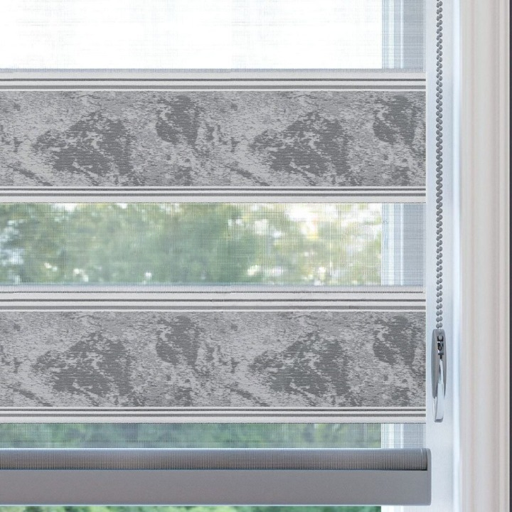 Grey Plain Zebra Roller Blind