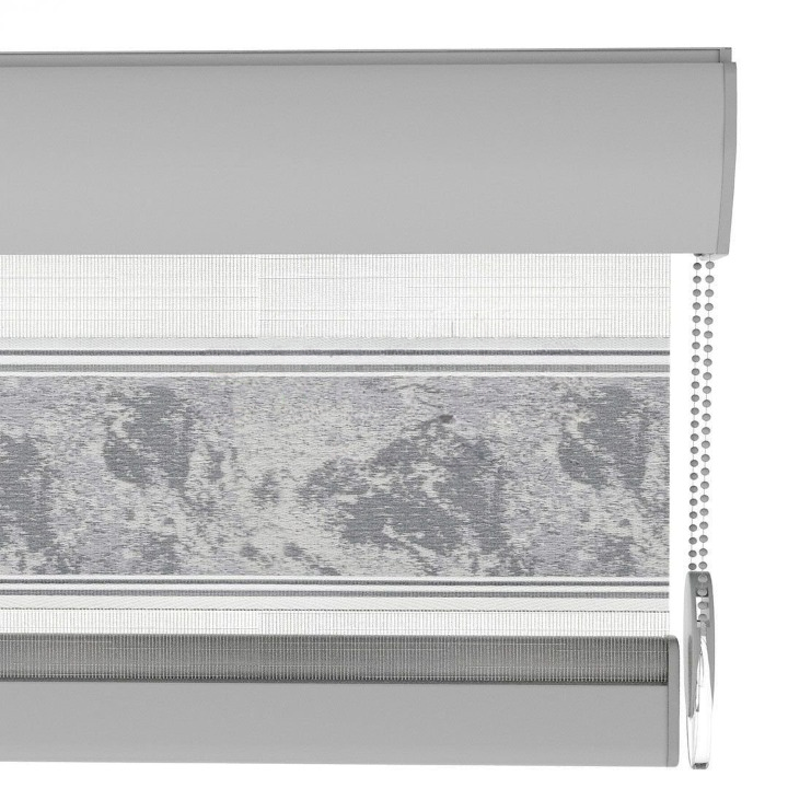 Grey Plain Zebra Roller Blind